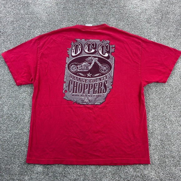 Vintage Y2K Orange County Choppers Shirt Mens‎ XL Red Rock Tavern Biker Grunge - Picture 4 of 5